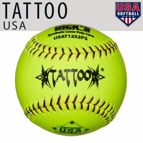 Kelly's Ultimate Sports AD Starr Tattoo 52/300 ASA/USA 12" Synthetic Slowpitch Softballs - USAT1252PS 1 Kelly's Ultimate Sports AD Starr Tattoo 52/300 ASA/USA 12" Synthetic Slowpitch Softballs - USAT1252PS