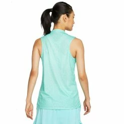 Nike Golf Nike Dri-FIT Blade Print Womens Sleeveless Golf Polo -Bats Elegant store 10278 434LIGHTAQUA 1