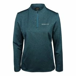 Oakley Balata Long Sleeve Womens Golf 1/4 Zip -Bats Elegant store 10844 74HDEEPAQUA