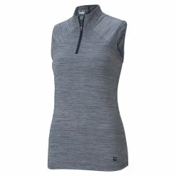 PUMA Golf Puma Daily Mockneck Womens Sleeveless Golf Polo -Bats Elegant store 11533 NAVYBLZRHTHR 8d5b676d 402a 4aaa 87e7 b14b4e72c79e