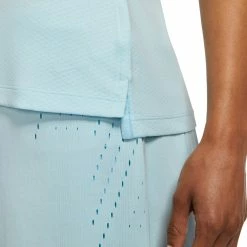 Nike Golf Nike Dri-FIT Zip Womens Sleeveless Golf Polo -Bats Elegant store 13301 449TOPAZMIST 2