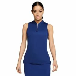 Nike Golf Nike Dri-FIT Zip Womens Sleeveless Golf Polo -Bats Elegant store 13301 492BLUEVOID