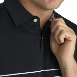 FootJoy Lisle Engineered Stripe Mens Golf Polo -Bats Elegant store 17788 BLACKWHITE 2