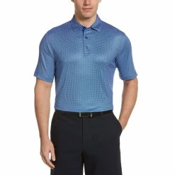 Callaway Swing Tech Printed Gingham Mens Golf Polo -Bats Elegant store 17875 SURFTHEWEB