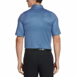 Callaway Swing Tech Printed Gingham Mens Golf Polo -Bats Elegant store 17875 SURFTHEWEB 1