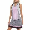 Lucky In Love Kinetic Stripe Black Womens Golf Tank Top
