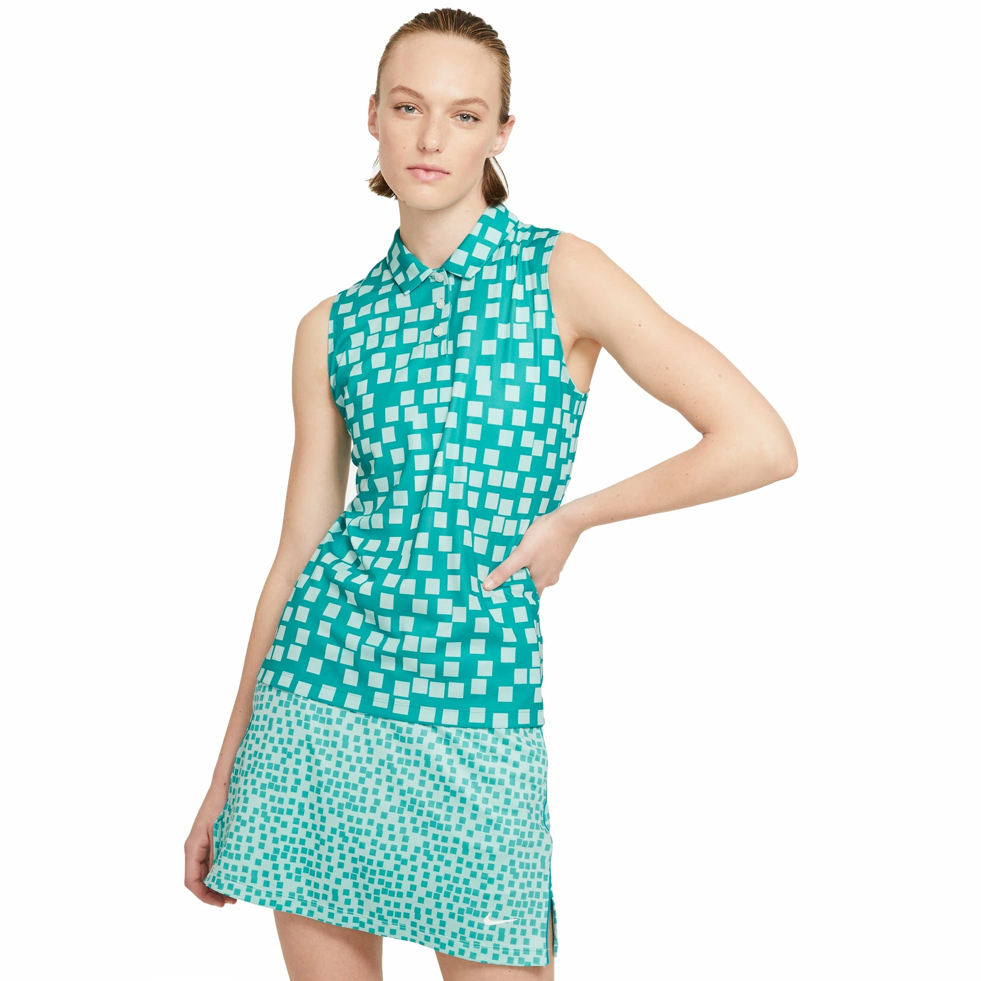 Nike Golf Nike Dri-FIT Printed Womens Sleeveless Golf Polo 2 Nike Golf Nike Dri-FIT Printed Womens Sleeveless Golf Polo - Image 2