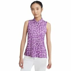 Nike Golf Nike Dri-FIT Printed Womens Sleeveless Golf Polo 7 Nike Golf Nike Dri-FIT Printed Womens Sleeveless Golf Polo -Bats Elegant store 20526 PURPLNBULA570