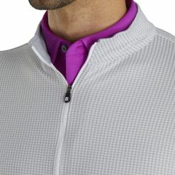 FootJoy Houndstooth Jacquard Grey Mens Golf 1/4 Zip Pullover -Bats Elegant store 20999 GREYWHITE 3