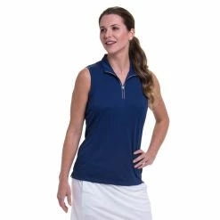 EP NY EP New York Convertible Mock Zip Womens Golf Polo 18 EP NY EP New York Convertible Mock Zip Womens Golf Polo -Bats Elegant store 21499 INKY4060