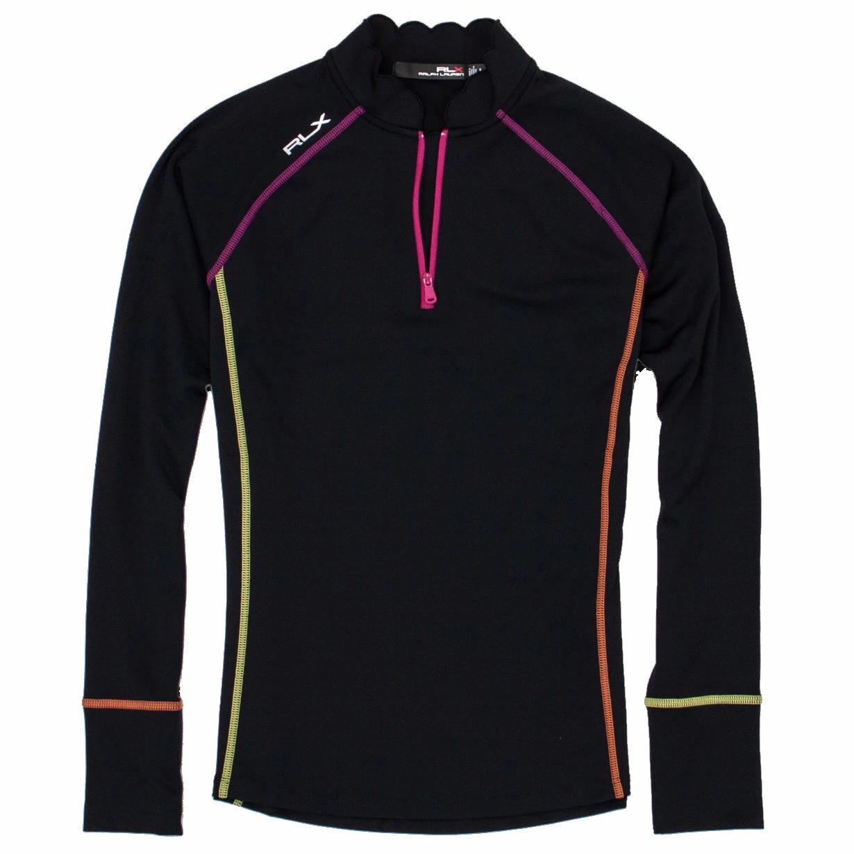 Polo Ralph Lauren RLX Ralph Lauren Scallop Collar Power Stretch Black Womens Golf 1/4 Zip 1 Polo Ralph Lauren RLX Ralph Lauren Scallop Collar Power Stretch Black Womens Golf 1/4 Zip