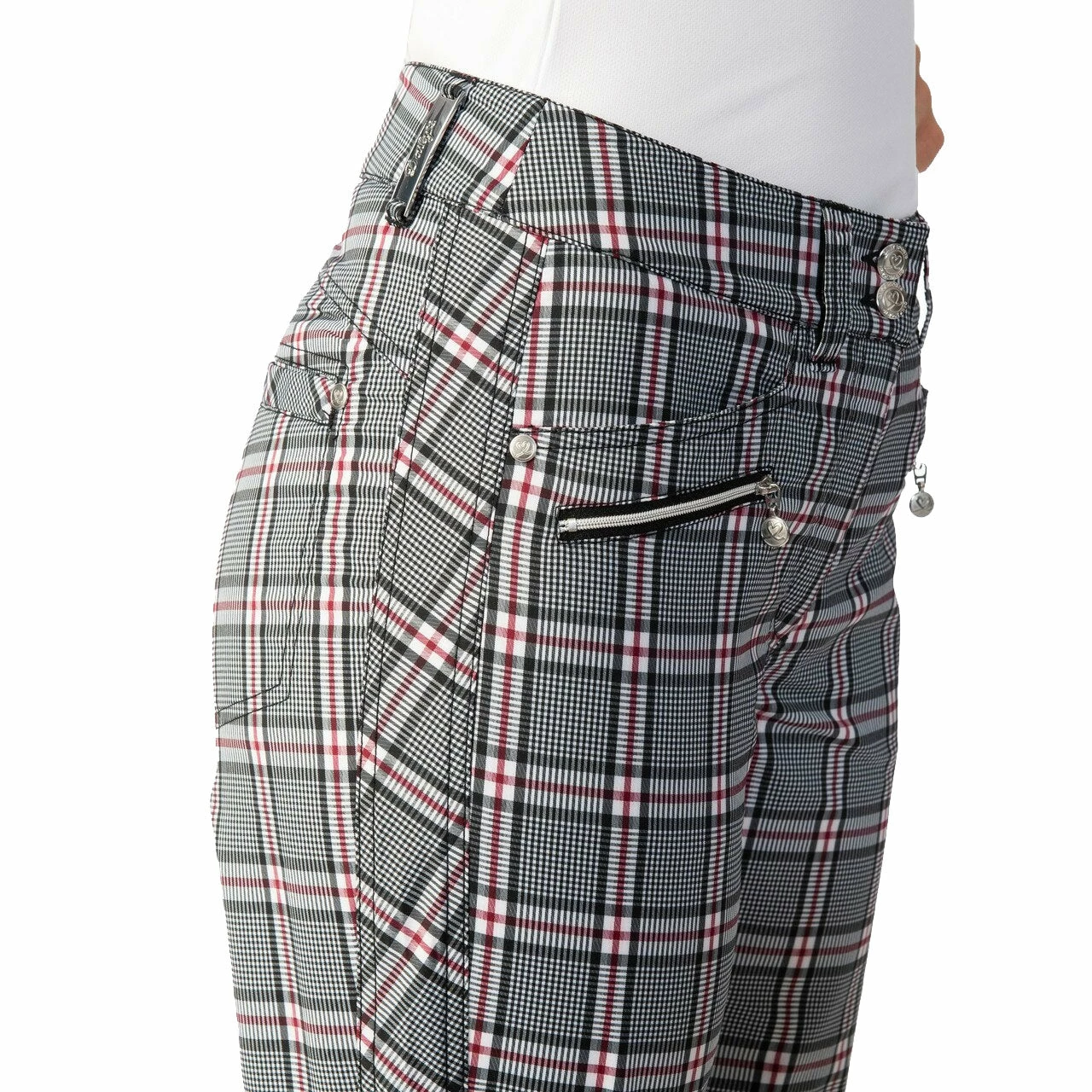 Daily Sports Catleya Black Plaid Womens Golf Pants 3 Daily Sports Catleya Black Plaid Womens Golf Pants - Image 3
