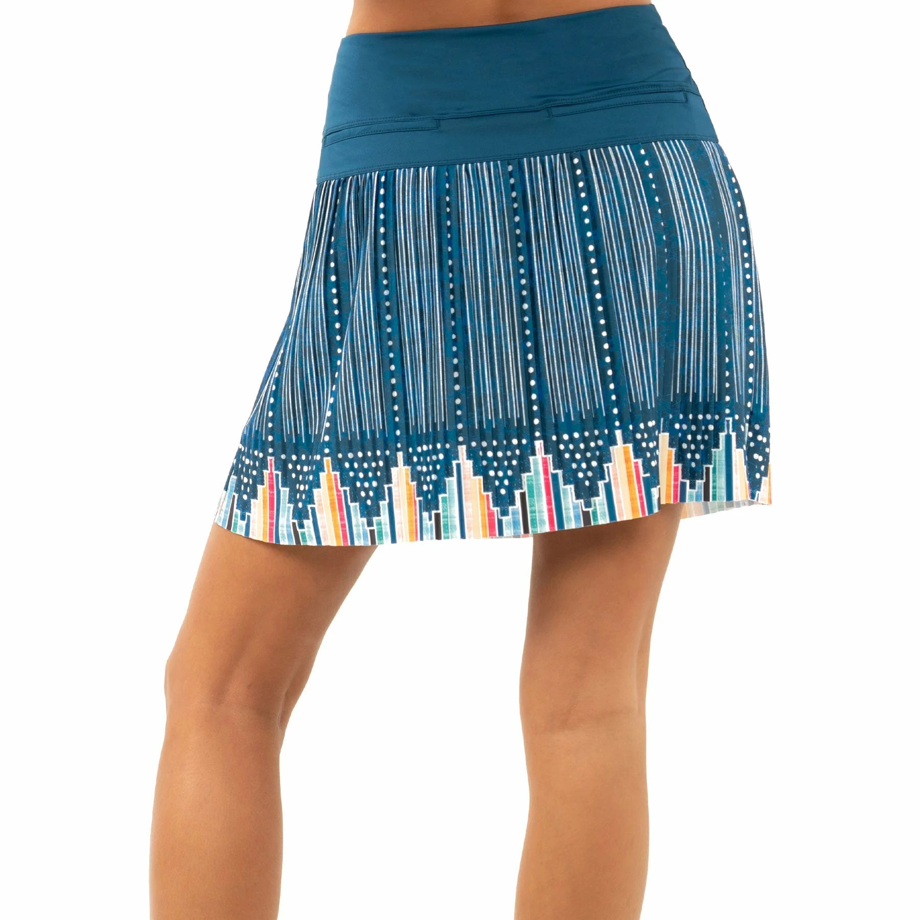 Lucky In Love Borderline Pleated Indigo 17.25in Womens Golf Skort 3 Lucky In Love Borderline Pleated Indigo 17.25in Womens Golf Skort - Image 3