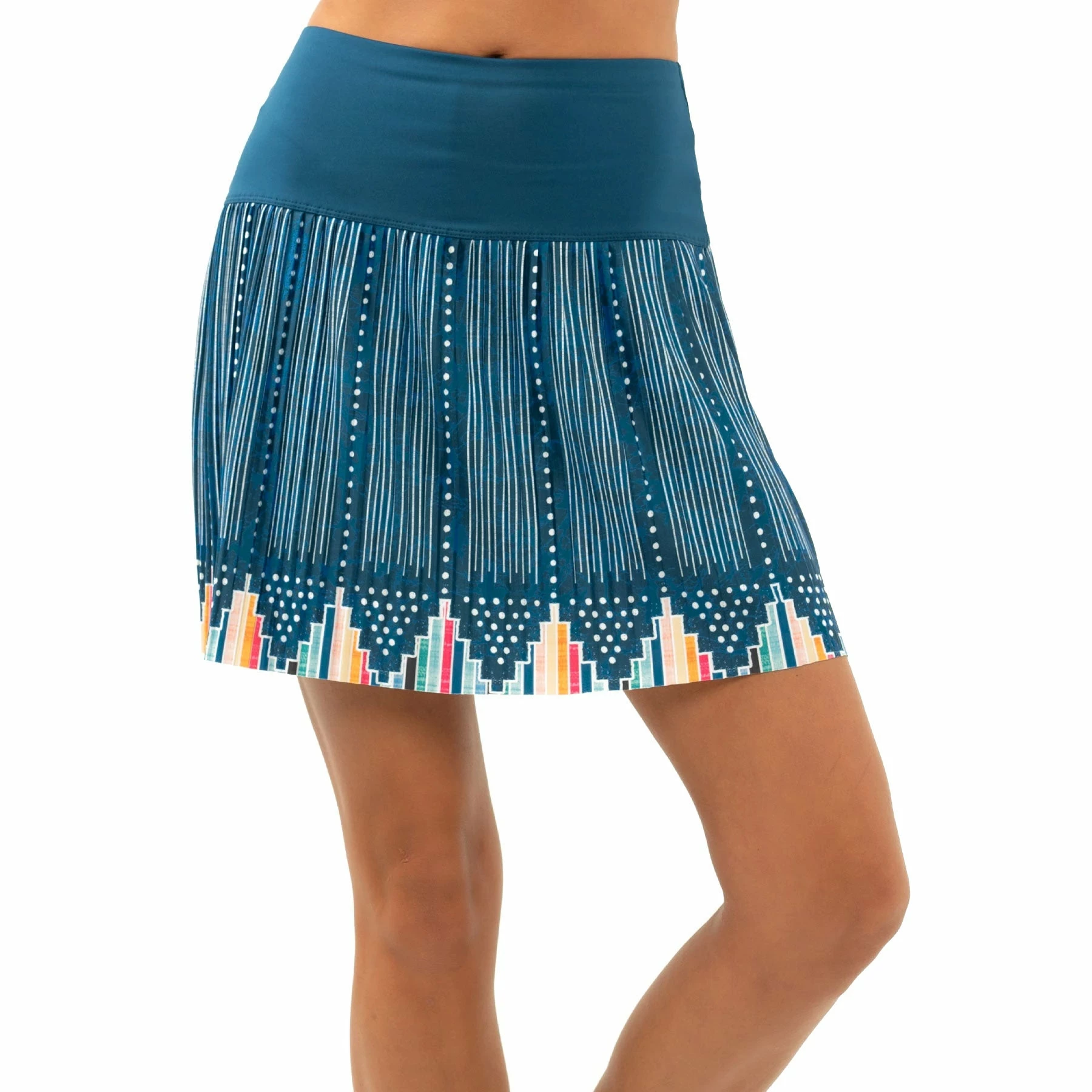 Lucky In Love Borderline Pleated Indigo 17.25in Womens Golf Skort 1 Lucky In Love Borderline Pleated Indigo 17.25in Womens Golf Skort