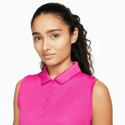 Nike Golf Nike Dri-FIT Victory Womens Sleeveless Golf Polo -Bats Elegant store 23564 ACTIVEPINK621 2