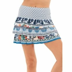 Lucky In Love Playing In Paradise Aegean Blue 15.25in Womens Golf Skort