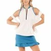 Lucky In Love Love Me So White Womens Sleeveless Golf Polo
