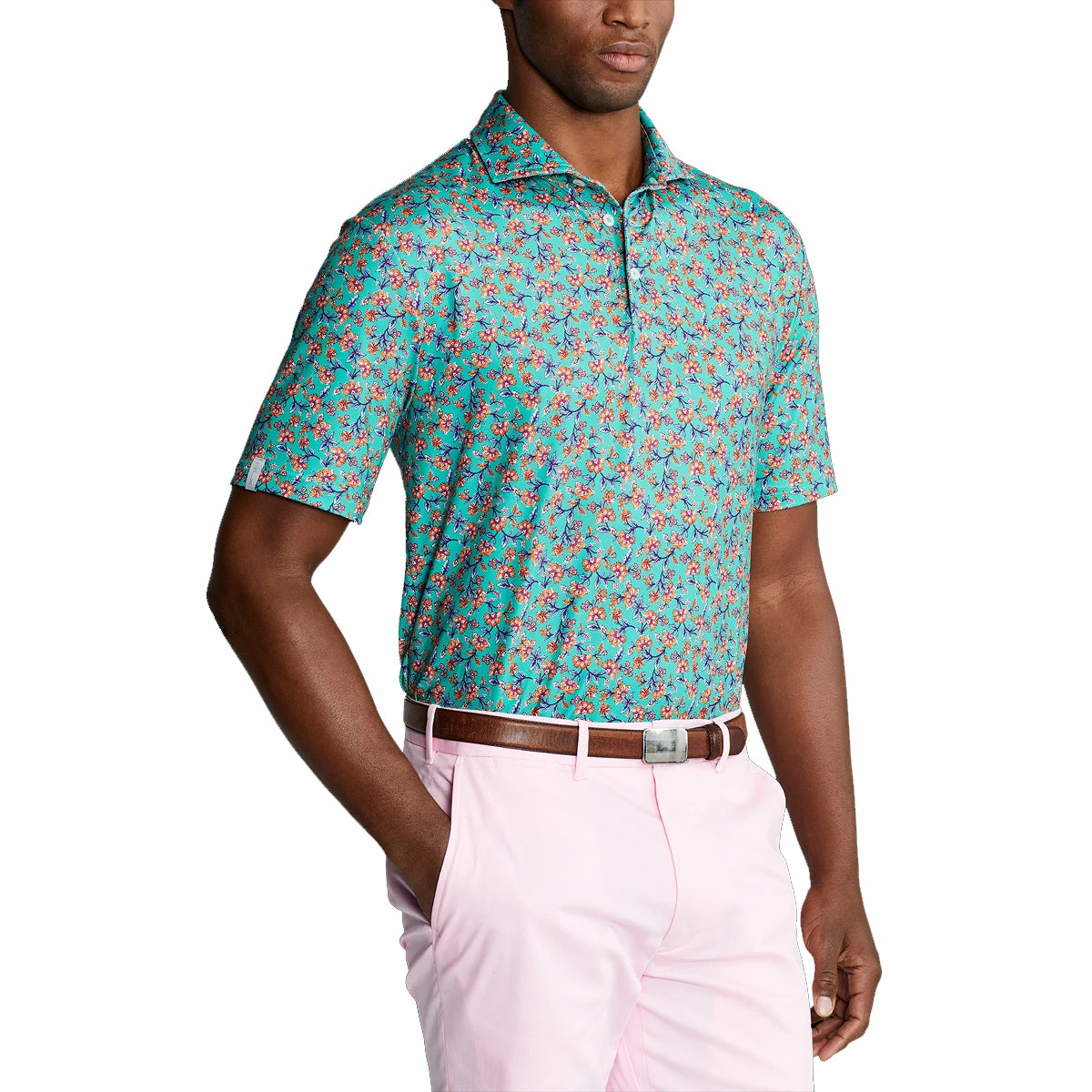 Polo Ralph Lauren RLX Ralph Lauren Printed Lightweight Airflow Jersey Floral Green Mens Golf Polo 1 Polo Ralph Lauren RLX Ralph Lauren Printed Lightweight Airflow Jersey Floral Green Mens Golf Polo
