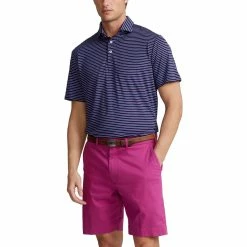 Polo Ralph Lauren RLX Ralph Lauren Lightweight Airflow Multi Stripe Hairline Navy Mens Golf Polo
