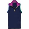 Polo Ralph Lauren RLX Ralph Lauren Tri-Colored Airtech Pique French Navy Womens Golf 1/4 Zip