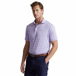 Polo Ralph Lauren RLX Ralph Lauren Yarn-Dye Featherweight Airflow Lavender Mens Golf Polo