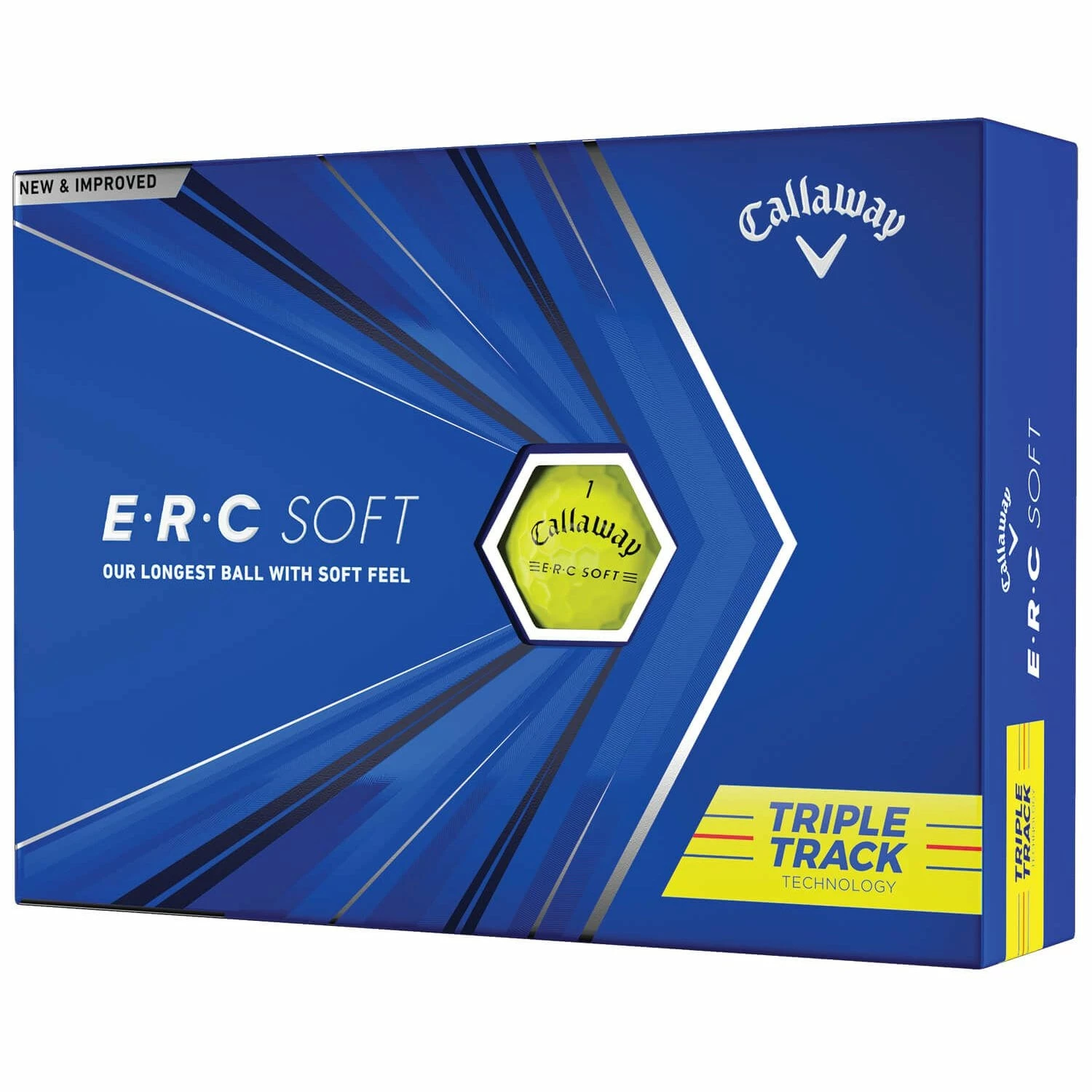 Callaway ERC Soft Triple Track Yellow Golf Balls - Dozen 1 Callaway ERC Soft Triple Track Yellow Golf Balls - Dozen