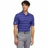 Adidas Golf Adidas Two-Color Striped Indigo Mens Golf Polo