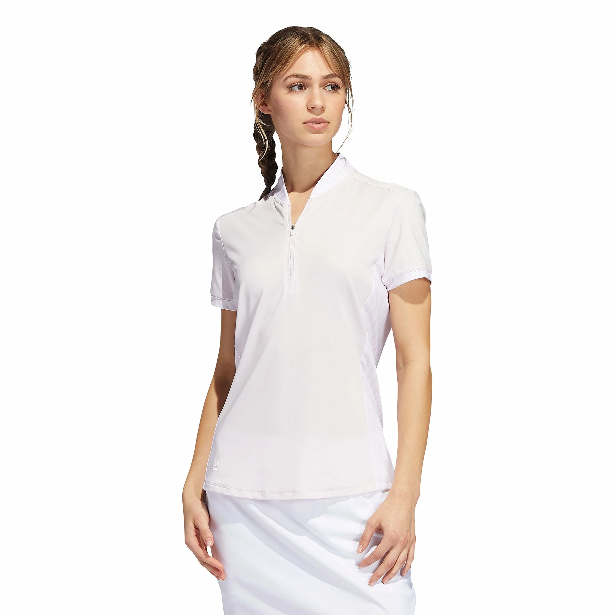 Adidas Golf Adidas Ultimate365 Printed Almost Pink Womens Golf Polo 1 Adidas Golf Adidas Ultimate365 Printed Almost Pink Womens Golf Polo