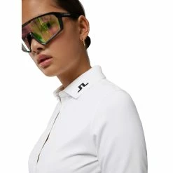 J.Lindeberg J. Lindeberg Tour Tech White Womens Long Sleeve Golf Polo -Bats Elegant store 30925 WHITE0000 2
