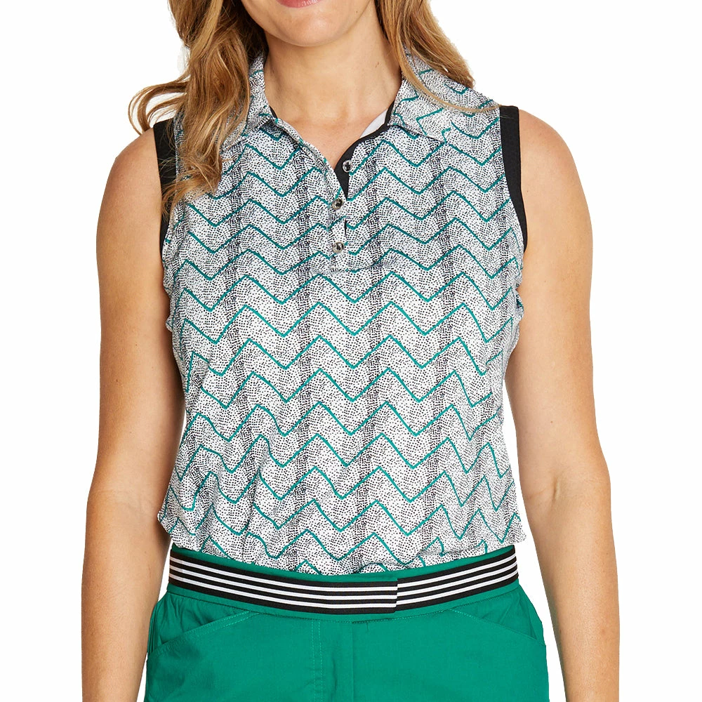 GGBlue Holly Womens Sleeveless Golf Polo 3 GGBlue Holly Womens Sleeveless Golf Polo - Image 3