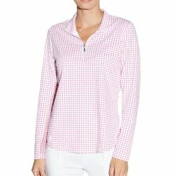 GGBlue Georgia Ice Womens Long Sleeve Golf Shirt -Bats Elegant store I8000 PINKCUBE4543