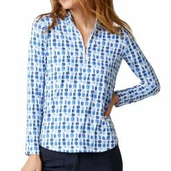 GGBlue Georgia Ice Womens Long Sleeve Golf Shirt -Bats Elegant store I8000 SANDDOLLR4031