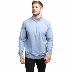 TravisMathew Zachary Mens Golf 1/2 Zip -Bats Elegant store ZACHARY HTHLIGHTBLUE